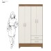 Guarda-Roupa 4 Portas Astro Amêndola/Off-White - Demóbile