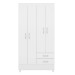 Guarda-Roupa 4 Portas Astro Branco/Rosa/Branco - Demóbile