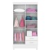 Guarda-Roupa 4 Portas Astro Branco/Rosa/Branco - Demóbile