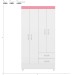 Guarda-Roupa 4 Portas Astro Branco/Rosa/Branco - Demóbile