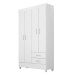 Guarda-Roupa 4 Portas Astro Branco/Rosa/Branco - Demóbile