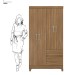Guarda-Roupa 4 Portas Lótus Amêndola Touch - Demóbile