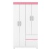 Guarda-Roupa 4 Portas Lótus Branco/Rosa - Demóbile