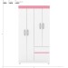 Guarda-Roupa 4 Portas Lótus Branco/Rosa - Demóbile