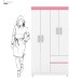 Guarda-Roupa 4 Portas Lótus Branco/Rosa - Demóbile