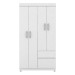 Guarda-Roupa 4 Portas Lótus Branco/Rosa - Demóbile