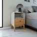 Mesa de Cabeceira Riscado Mel / Off White  Mb 1041 - Móvel Bento