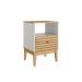 Mesa de Cabeceira Riscado Mel / Off White  Mb 1041 - Móvel Bento