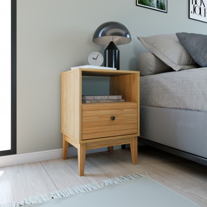 Mesa de Cabeceira Riscado Mel Mb 1041 - Móvel Bento