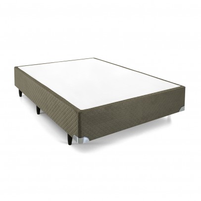 Box Rigido Idea Casal 138x188x28 Suede Verde  - Herval