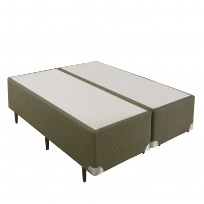 Box Rigido Idea Queen 158x188x28 Suede Verde   - Herval