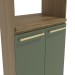 Kit Forno 700mm 3 Portas Nogueira Fosco/Verde Oliv de Madeira - Kappesberg