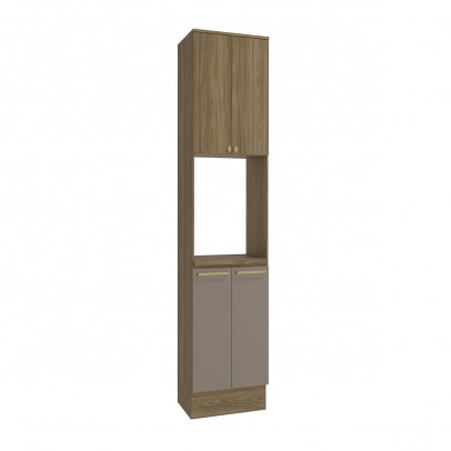 Kit Forno 700mm 4 Portas Nogueira/Fendi de Madeira - Kappesberg