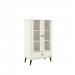 Armário Retrô 2 Portas de Vidro 1 Gaveta Off White  - Movelbento