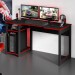 Mesa Gamer para Escritório Me4152 Preta/Vermelha Tecnomobili