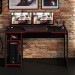 Mesa Gamer para Escritório Me4152 Preta/Vermelha Tecnomobili
