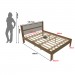 Cama de Casal Cm8005 para Colchão de 138x188cm Amêndoa/Branco Tecnomobili