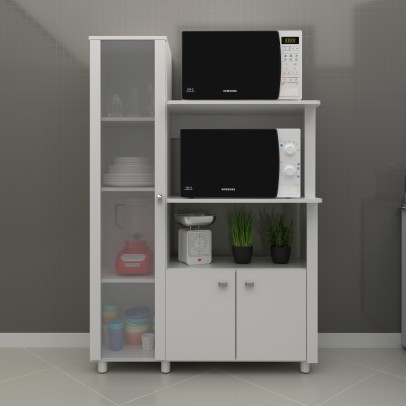 Balcão Multiuso para Forno e Micro-Ondas com 3 Portas Bl3304 Branco Tecnomobili