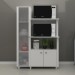 Balcão Multiuso para Forno e Micro-Ondas com 3 Portas Bl3304 Branco Tecnomobili