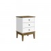 Mesa de Cabeceira 3 Gavetas Freijó/Branco Mb 1021 - Móvel Bento