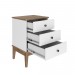 Mesa de Cabeceira 3 Gavetas Freijó/Branco Mb 1021 - Móvel Bento