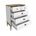 Cômoda 5 Gavetas Freijó/Branco Mb 1020 - Móvel Bento