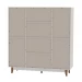 Guarda Roupa Casal Vintage 4 Portas 3 Gavetas Branco - Olivar Móveis