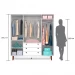 Guarda Roupa Casal Vintage 4 Portas 3 Gavetas Branco - Olivar Móveis