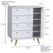 Comoda Sapateira Retro 30 1 Porta 4 Gavetas Branco - Olivar Móveis