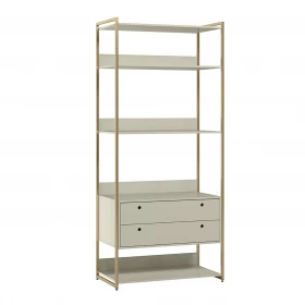 Closet Industrial Estante 2 Gavetas 5 Prateleiras Off White - Olivar Móveis