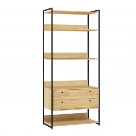 Closet Industrial Estante 2 Gavetas 5 Prateleiras Pinus - Olivar Móveis