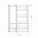 Closet Industrial Olivar Conjunto 1 Porta 4 Gavetas Preto - Olivar Móveis