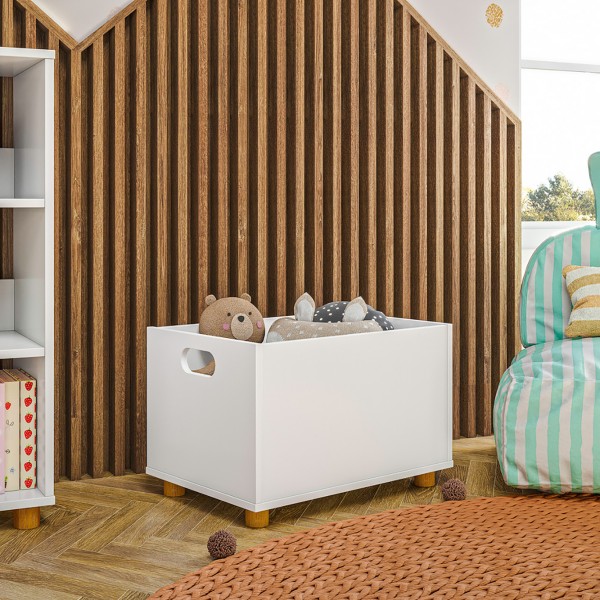 Caixa de Brinquedos Montessoriana Branco - Olivar Móveis
