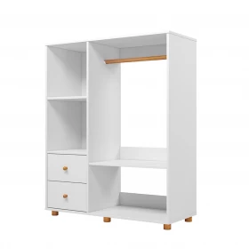 Guarda Roupa Montessoriano 2 Gavetas 1 Cabideiro Branco - Olivar Móveis