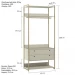Guarda-Roupa Closet Industrial Olivar com Cabideiro 2 Gavetas 89cm - Off White