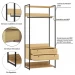 Guarda-Roupa Closet Industrial Olivar com Cabideiro 2 Gavetas 89cm - Pinus