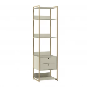 Closet Estante Industrial 2 Gavetas 5 Prateleiras Off White - Olivar Móveis