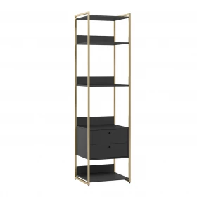 Closet Estante Industrial 2 Gavetas 5 Prateleiras Preto - Olivar Móveis