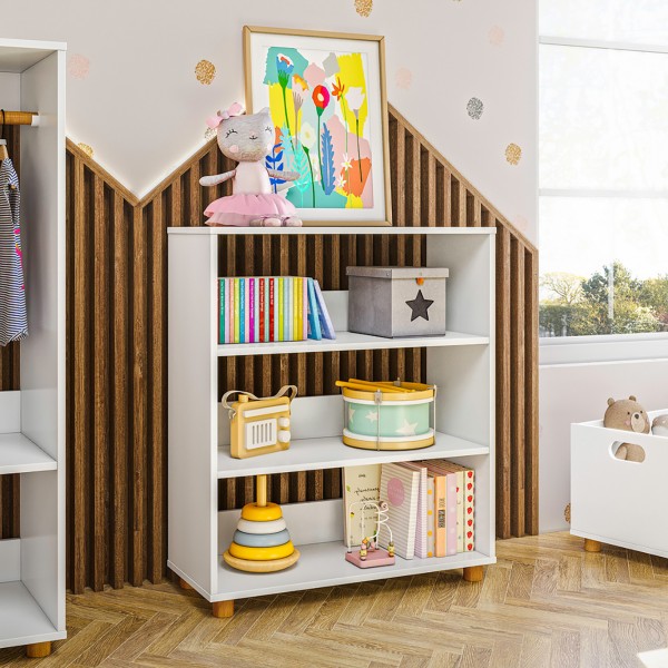 Estante Montessoriana 4 Prateleiras Branco - Olivar Móveis