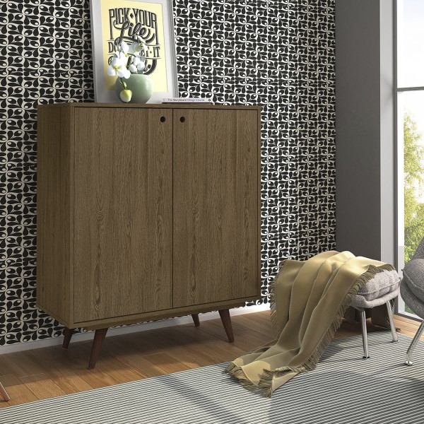 Sapateira Retro 50 2 Portas 10 Prateleiras Rustik Carvalho - Olivar Móveis