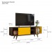 Bancada Retro 50 Até 60 Polegadas 1 Porta Rustik Carvalho/Amarelo Ac - Olivar Móveis