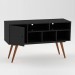 Bancada Retro 75 Até 50 Polegadas 1 Porta Preto - Olivar Móveis
