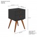 Mesa de Cabeceira Retro 50 Plus 2 Gavetas Preto - Olivar Móveis
