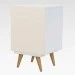 Mesa de Cabeceira Retro Plus 1 Gaveta Branco - Olivar Móveis