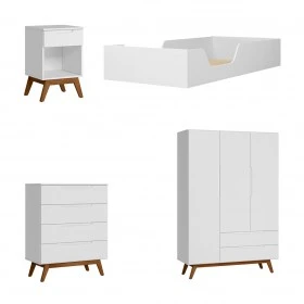 Quarto Infantil Completo Alpi 3 Portas 7 Gavetas Branco