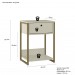 Mesa de Cabeceira Industrial Off White - Olivar Móveis