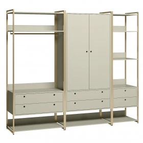Closet Industrial Olivar 2 Portas 6 Gavetas Off White Olivar móveis