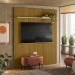 Painel Uno Ripado P/Tvs Até 65 Polegadas C/Prateleira 180cm Cedro/Off White - Olivar Móveis
