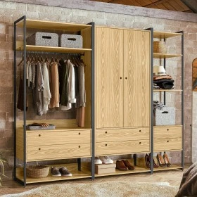 Closet Industrial Olivar 2 Portas 6 Gavetas Pinus Olivar móveis