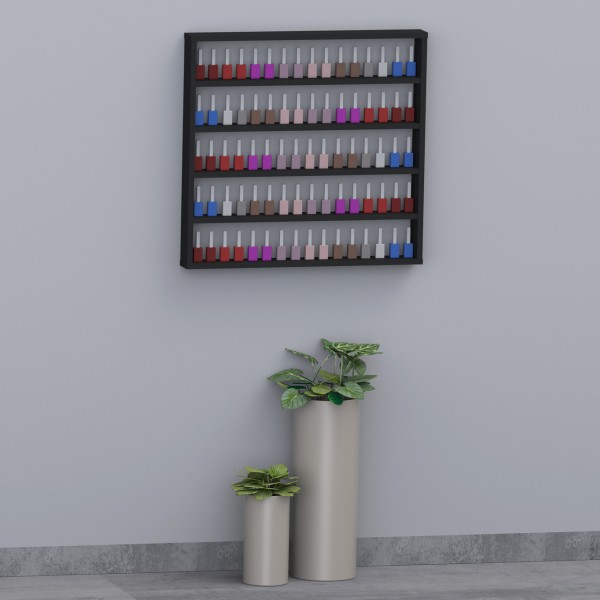 Nicho Expositor Esmalte Maior  Preto - Olivar Móveis